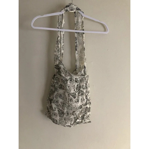 Free People Lightweight Gauze Hobo Shopping Tote Reusable Bag Paisley - Picture 1 of 3